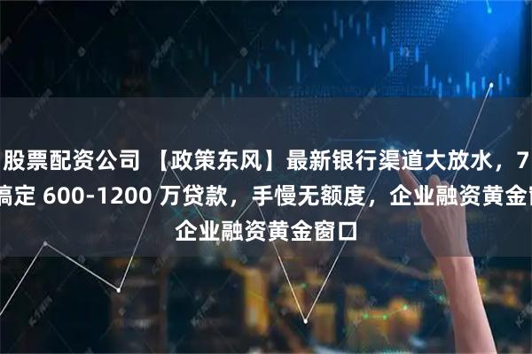 股票配资公司 【政策东风】最新银行渠道大放水，7 天搞定 600-1200 万贷款，手慢无额度，企业融资黄金窗口